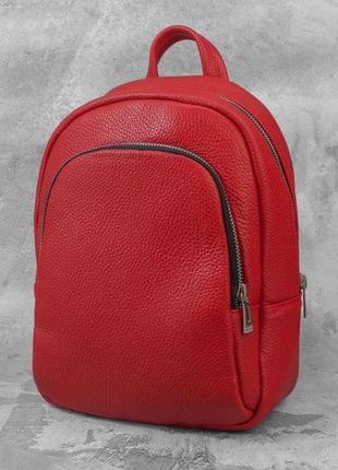 Женский рюкзак красный из натуральной кожи