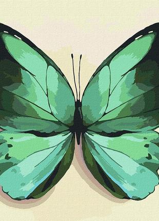 Картина по номерам "Зеленая бабочка" 25*25см