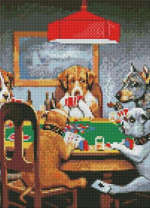 Набір з алмазною мозаїкою "Собаки грають у покер" 40х50см