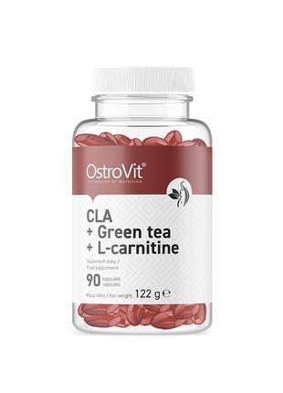Жиросжигатель OstroVit CLA + Green Tea + L-Carnitine, 90 капсул