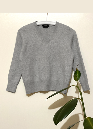 Xs-s-m кашемировый свитер короткий серый натуральный теплый зи...