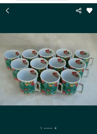 Японский эксклюзивный фарфоровый  кофейный набор чашек   розы