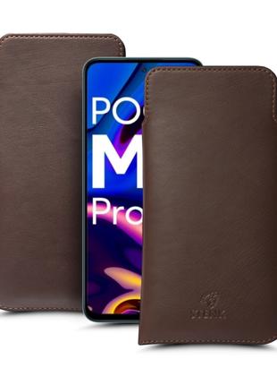 Футляр Stenk Elegance для Xiaomi Poco M6 Pro Коричневый