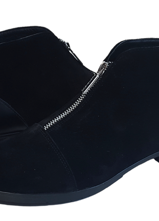 Ботинки женские черные замшевые  на плоском ходу