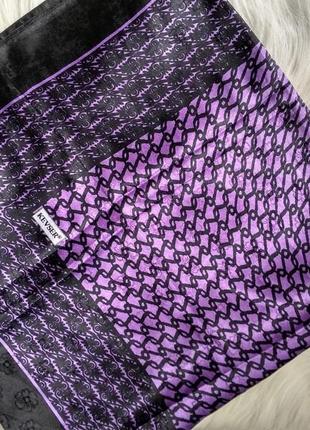 Платок шарф косынка большой фиолетовый с черным kevser, набивн...