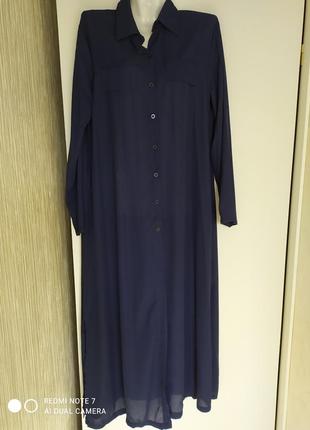Сукня - сорочка темно синя довга