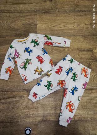 Красивая пижама с драконами m&amp;s на 1- 1,5 лет