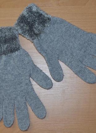 Вязаные, женские перчатки (one size)