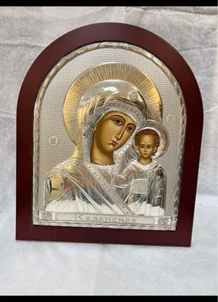 Срібна ікона Казанська Божа Матір Silver Axion