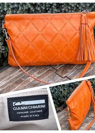 Gianni chiarini итальялия стильная яркая кожаная сумка клатч ж...