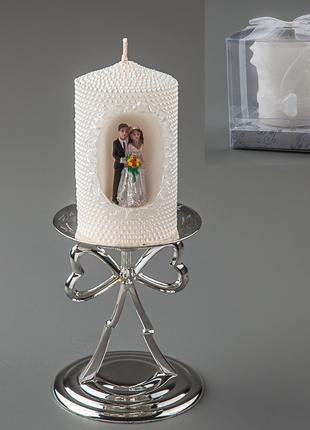 Весільна свічка (10 см) (колір кремовий, білий) (016Q)