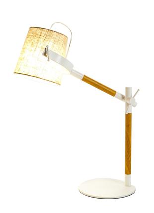 Настільна лампа з білим абажуром та регульованою ніжкою. (ZD025T)