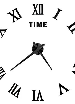 3Д годинник настінний, чорний (40-120 см) (9020-007)