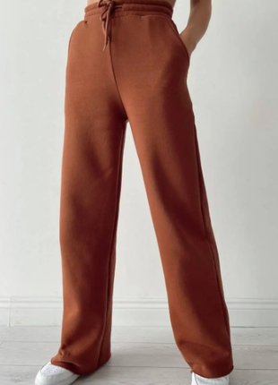 Спортивные штаны женские трехнитка на флисе клеш 4цвета av4663...