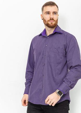 Сорочка чоловіча в смужку, колір фіолетовий, розмір 46, 131R15...