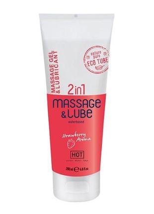 Массажный гель и лубрикант HOT Massage- & Glide Gel 2in1 Straw...