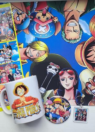 Постер + Стикерпак + Значок + Брелок + Кружка Ван Пис One Piece