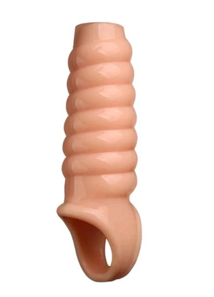 Насадка на пеніс наскрізна тілесного кольору