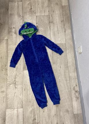 Теплый детской кгуруми пижама f&amp;f динозавр размер 5-6 лет