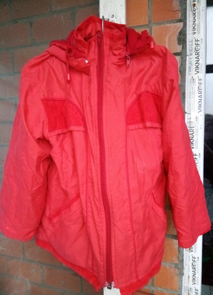 красна куртка підліткова парка на флісі курточка осіння