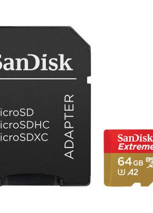 Карта памяти SanDisk 64GB microSD class 10 UHS-I U3 Extreme
(S...