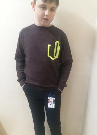 Підлітковий однотонний кашеміровий светр світшот для хлопчика ...