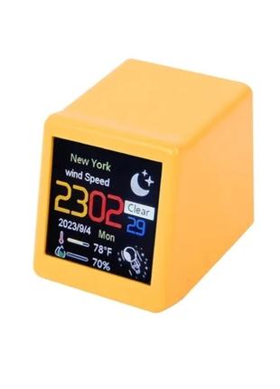 Умная мини-метеостанция с Wi-Fi LCD LED Digital Clock (жёлтый)...