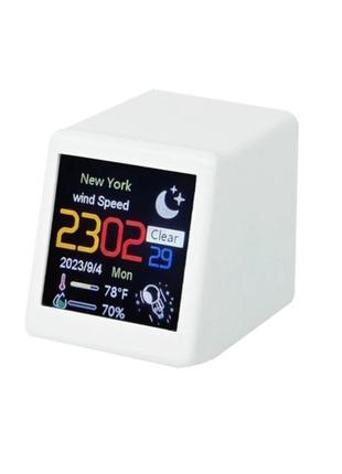 Умная мини-метеостанция с Wi-Fi LCD LED Digital Clock (белый) ...