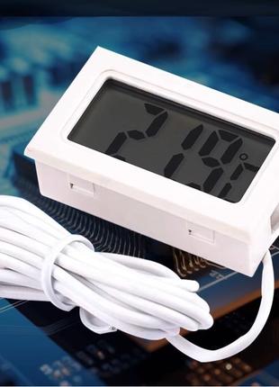 Термометр с выносным датчиком и дисплеем 1 м белый