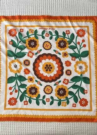Enora jacquin косынка, шарф, платок с цветами, оранжевый