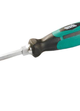 Отвёртка шлицевая магнитная MASTERTOOL HEXAGON SL6х100 мм ручк...