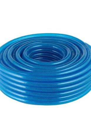 Шланг для води тришаровий, синій, 3/4", 50 м, армований, PVC I...