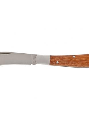 Нож садовый складной, изогнутое лезвие, 170 мм, деревянная рук...