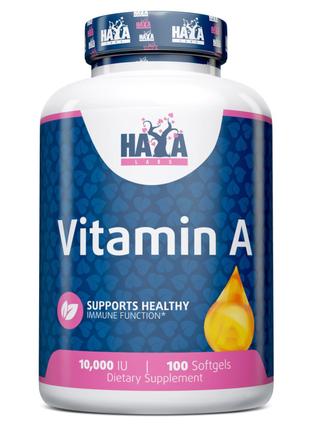 Витамины и минералы Haya Labs Vitamin A 10000 IU, 100 капсул