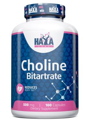 Витамины и минералы Haya Labs Choline Bitartrate 500 mg, 100 к...
