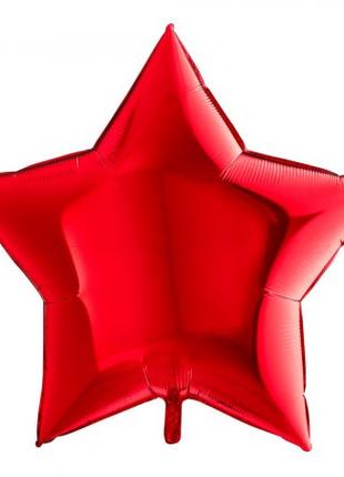 Шарик (45см) Звезда красный в упаковке