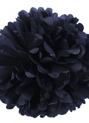 Декор бумажные Помпоны 25см (черный)