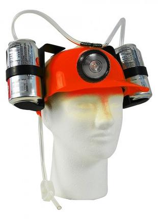 Шлем для пива с фонарем (красный)