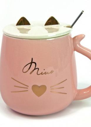 Чашка Cat-Miue с крышкой и ложкой
