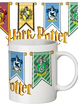 Чашка с принтом 63303 Гарри Поттер Гербы Хогвартса