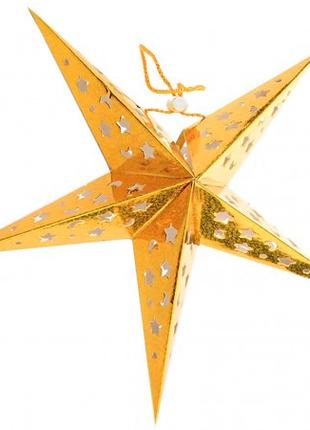 Декор новогодний подвесной Звезда 60см золотой