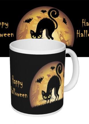 Чашка з принтом 63601 Happy Halloween Кішка
