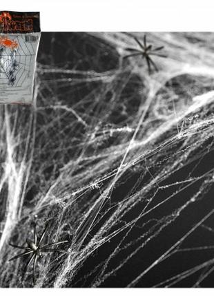 Паутина с пауками (20гр) белая