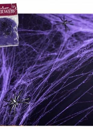 Паутина с пауками (20гр) фиолетовая