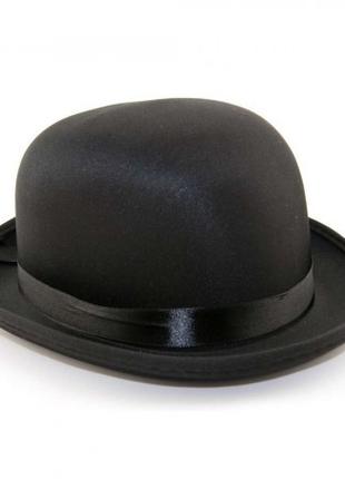 Шляпа Котелок атласный (черный)