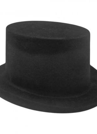Шляпа Цилиндр флок (черная)