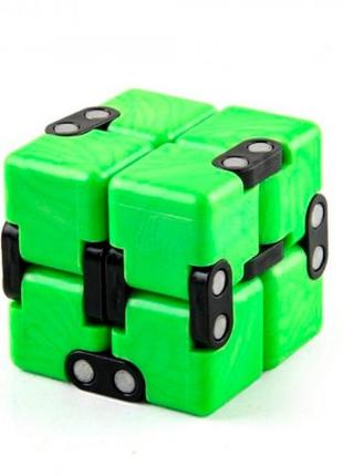 Кубик антистресс Infinity Cube (зеленый с черным)
