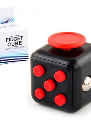 Кубик антистресс Fidget Cube (черный с красным)