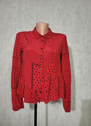 Червона блуза з сердечками від преміум бренду liu jo