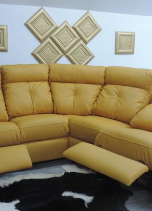 Кожаный уголок реклайнер, мебель релакс, угловой диван ARIZONA